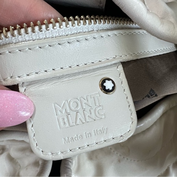 Montblanc Purse Shoulder Bag Starisma Dalila Off White Drawstring Hobo Nylon - Picture 6 of 16